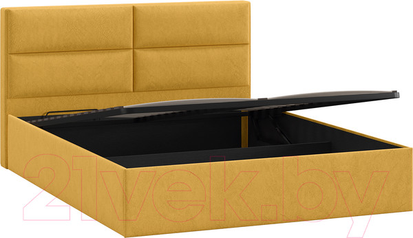 Изображение товара Двуспальная кровать ТриЯ Глосс универсальный тип 1 с ПМ и заглушиной 160x200 (Wellmart Yellow)