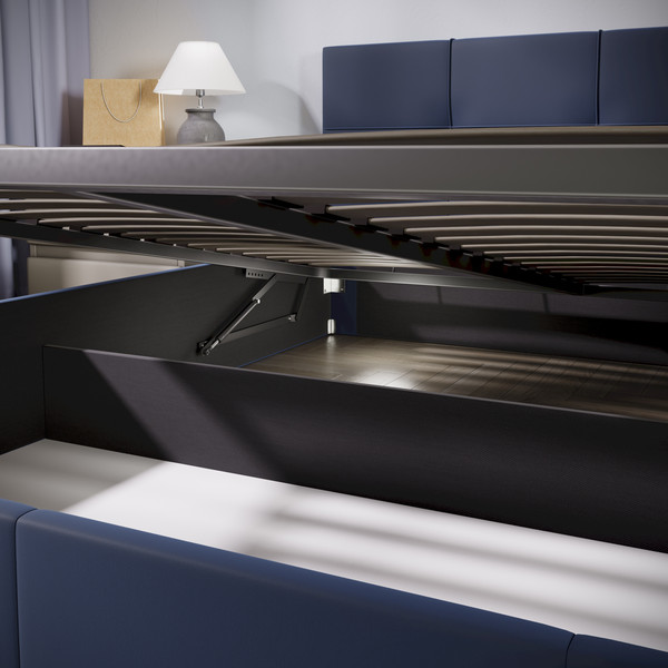 Изображение товара Двуспальная кровать ТриЯ Лора с ПМ 160x200 (велюр Confetti Blue)