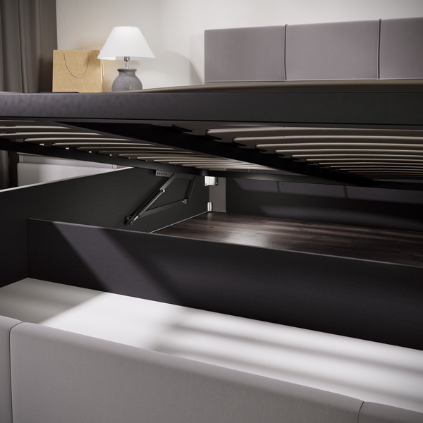 Изображение товара Двуспальная кровать ТриЯ Лора с ПМ 160x200 (велюр Confetti Silver)