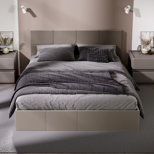 Изображение товара Двуспальная кровать ТриЯ Лора с ПМ 160x200 (велюр Confetti Smoke)