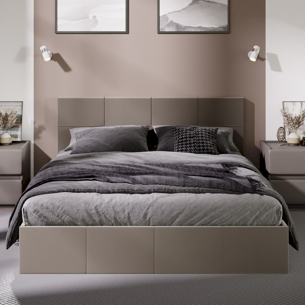 Изображение товара Двуспальная кровать ТриЯ Лора с ПМ 160x200 (велюр Confetti Smoke)