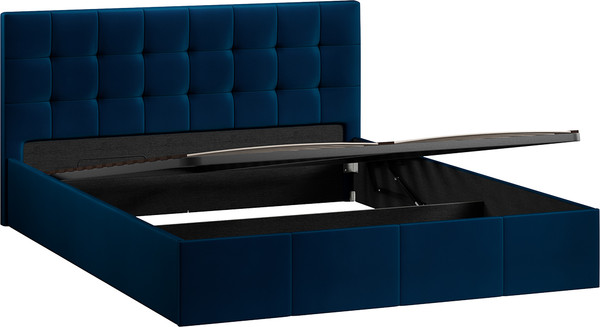 Изображение товара Двуспальная кровать ТриЯ Эмма с ПМ 160x200 (велюр Confetti Blue)