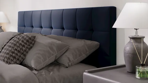 Изображение товара Двуспальная кровать ТриЯ Эмма с ПМ 160x200 (велюр Confetti Blue)