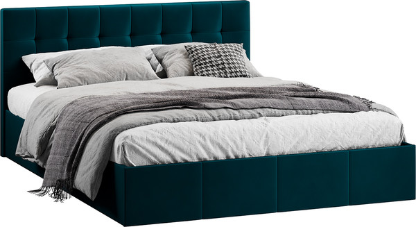 Изображение товара Двуспальная кровать ТриЯ Эмма с ПМ 160x200 (велюр Confetti Izumrud)