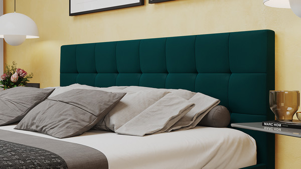 Изображение товара Двуспальная кровать ТриЯ Эмма с ПМ 160x200 (велюр Confetti Izumrud)