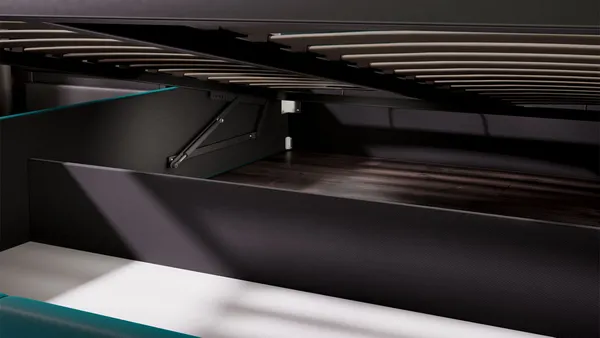 Изображение товара Двуспальная кровать ТриЯ Эмма с ПМ 160x200 (велюр Confetti Izumrud)