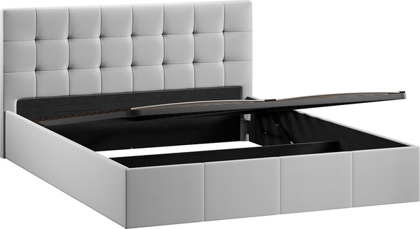 Изображение товара Двуспальная кровать ТриЯ Эмма с ПМ 160x200 (велюр Confetti Silver)