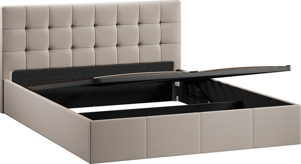 Изображение товара Двуспальная кровать ТриЯ Эмма с ПМ 160x200 (велюр Confetti Smoke)