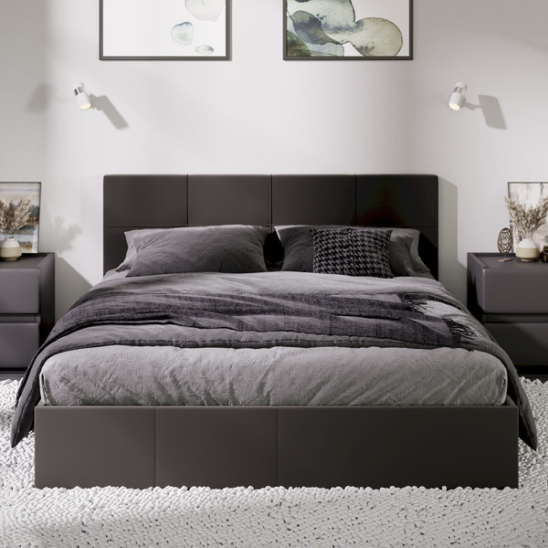 Изображение товара Двуспальная кровать ТриЯ Эмма с ПМ 160x200 (велюр Confetti Stone)