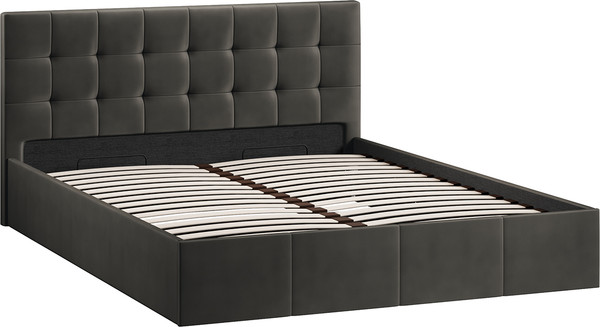 Изображение товара Двуспальная кровать ТриЯ Эмма с ПМ 160x200 (велюр Confetti Stone)