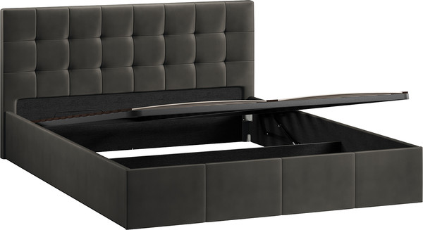 Изображение товара Двуспальная кровать ТриЯ Эмма с ПМ 160x200 (велюр Confetti Stone)