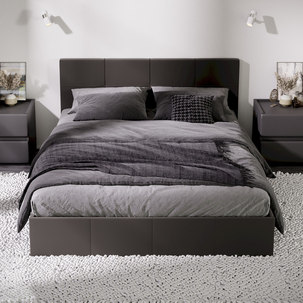 Изображение товара Двуспальная кровать ТриЯ Эмма с ПМ 160x200 (велюр Confetti Stone)