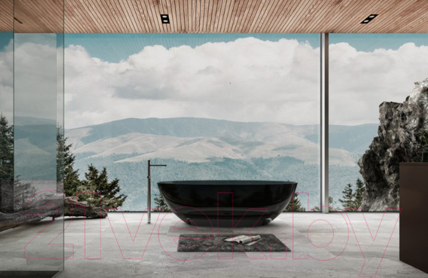 Изображение товара Ванна из полиэфирной смолы Abber Kristall AT9702 Onyx (черный)