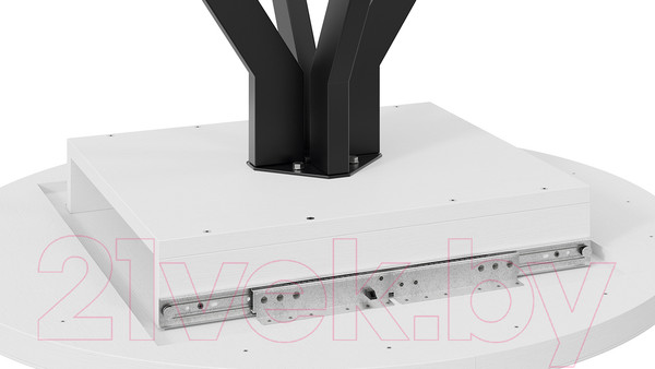 Изображение товара Обеденный стол ТриЯ Стокгольм тип 1 (черный муар/стекло глянцевое белое)