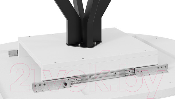 Изображение товара Обеденный стол ТриЯ Стокгольм тип 1 (черный муар/стекло глянцевое белое)