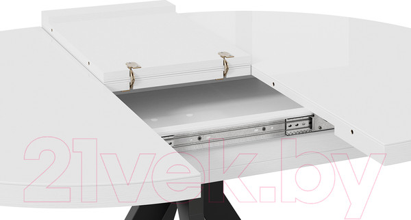 Изображение товара Обеденный стол ТриЯ Стокгольм тип 1 (черный муар/стекло глянцевое белое)