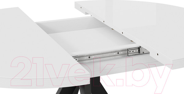 Изображение товара Обеденный стол ТриЯ Стокгольм тип 1 (черный муар/стекло глянцевое белое)