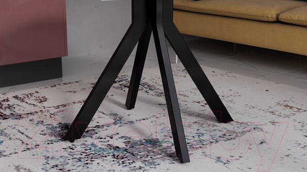 Изображение товара Обеденный стол ТриЯ Стокгольм тип 1 (черный муар/стекло глянцевое белое)