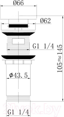Изображение товара Донный клапан Abber AF0010MRG с переливом (розовое золото матовый)