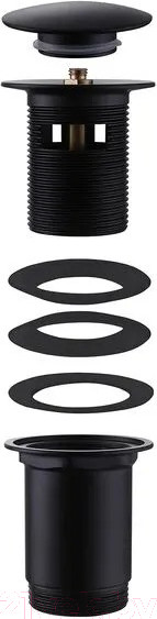 Изображение товара Донный клапан Abber AF0010B с переливом (черный матовый)