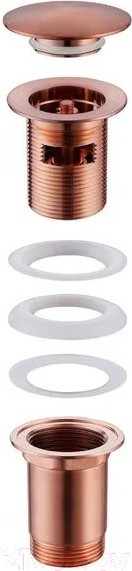 Изображение товара Донный клапан Abber AF0010MRG с переливом (розовое золото матовый)