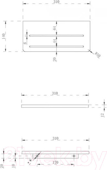 Изображение товара Полка для ванной Abber Stein AS1653 (белый)