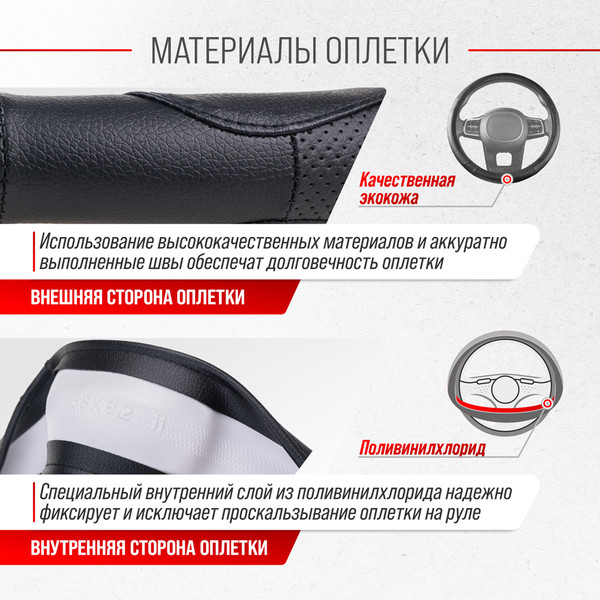 Изображение товара Оплетка на руль Skyway Art 2 M / S01102352 (черный)