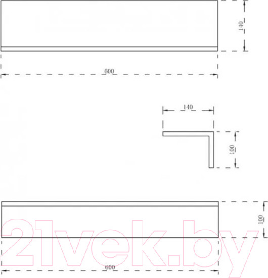 Изображение товара Полка для ванной Abber Stein AS1654 (белый)