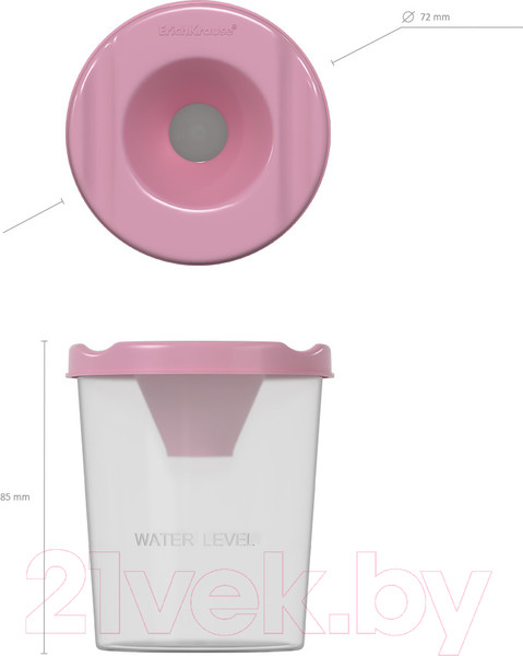 Изображение товара Стакан-непроливайка Erich Krause Pastel / 58677 (розовый)