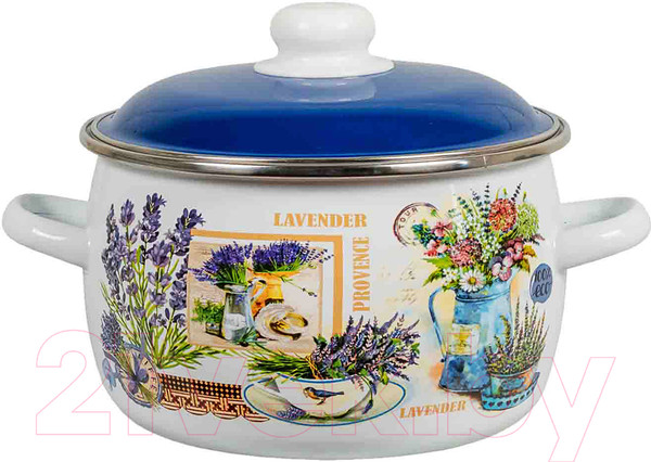 Изображение товара Кастрюля СтальЭмаль Горная лаванда / 6RС161М
