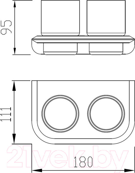 Изображение товара Набор стаканов для зубной щетки и пасты Abber Nord AA1557B (черный матовый)