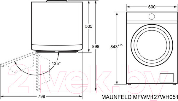 Изображение товара Стиральная машина Maunfeld MFWM127WH051
