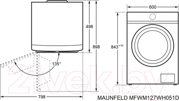 Изображение товара Стиральная машина Maunfeld MFWM127WH051D