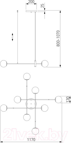 Изображение товара Люстра Евросвет 70146/8 (латунь)