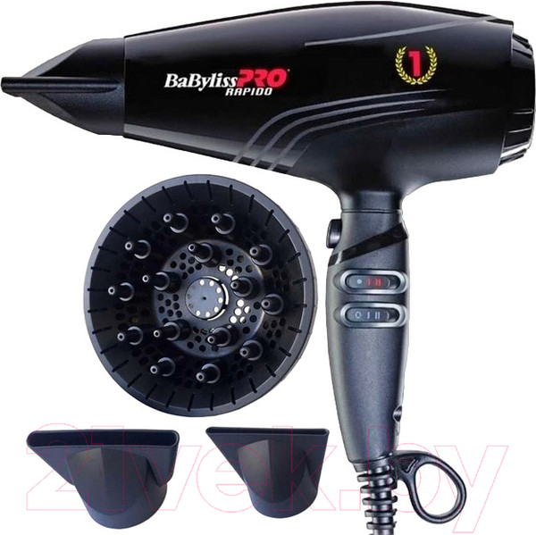 Изображение товара Профессиональный фен BaByliss Pro Rapido Ferrari / BAB7000IE (черный)