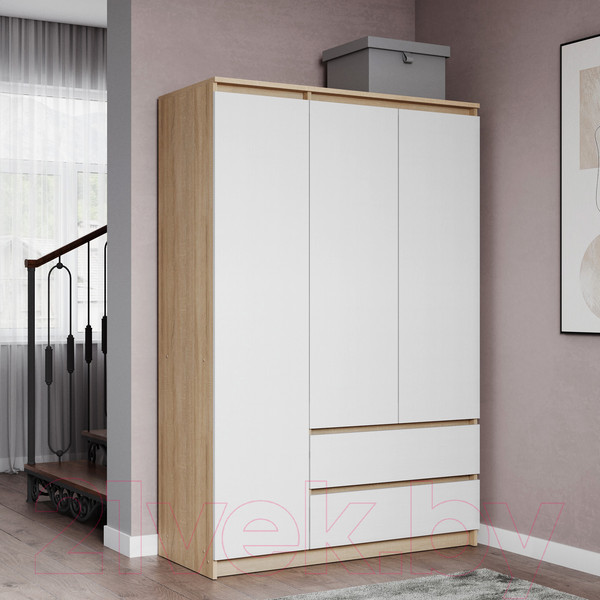 Изображение товара Шкаф Soma ШК-3 (дуб сонома/белый)