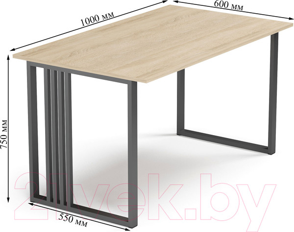 Изображение товара Письменный стол Mio Tesoro Франко 100x60 (дуб сонома/черный)