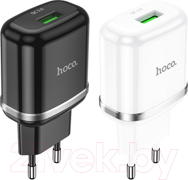 Изображение товара Адаптер питания сетевой Hoco N3 QC3.0 USB 1xUSB-А / 6931474729347 (черный)