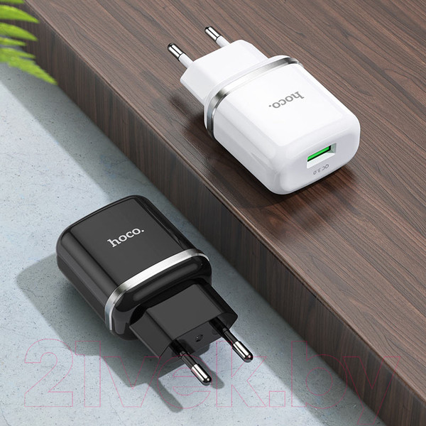 Изображение товара Адаптер питания сетевой Hoco N3 QC3.0 USB 1xUSB-А / 6931474729347 (черный)