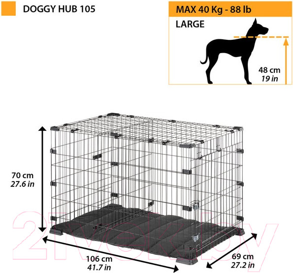 Изображение товара Клетка для животных Ferplast Doggy Hub / 73178117