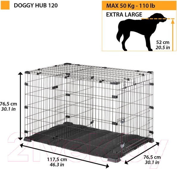 Изображение товара Клетка для животных Ferplast Doggy Hub / 73179117