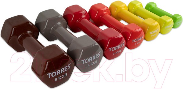 Изображение товара Гантель Torres PL522202 (1кг, лимонный)