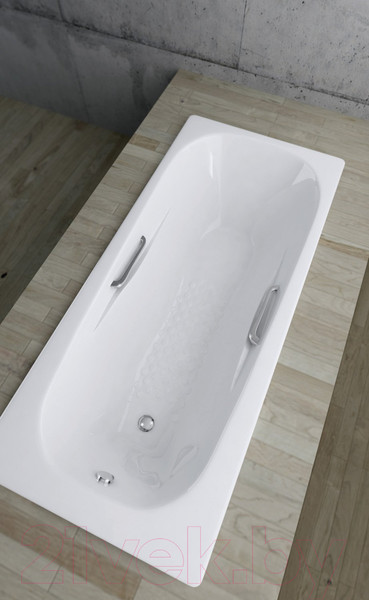 Изображение товара Ванна стальная Smavit Etruria Titanium 170x75 (с ручками, с шумоизоляцией)
