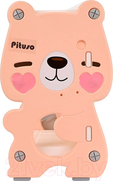 Изображение товара Стеллаж Pituso Медвежонок с ящиками / L-XXSNJ13 (розовый/персик)