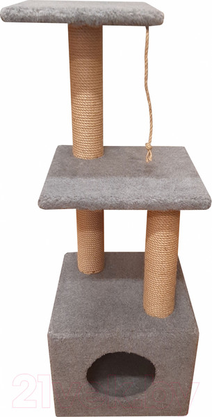 Изображение товара Комплекс для кошек Bast КОТтедж (джут, серый)