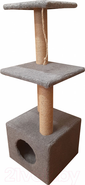 Изображение товара Комплекс для кошек Bast КОТтедж (джут, серый)