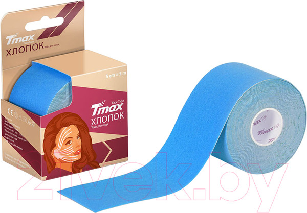 Изображение товара Кинезио тейп Tmax Beauty Tape (5м, хлопок/голубой)