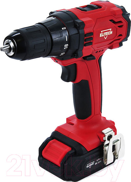 Изображение товара Аккумуляторная дрель-шуруповерт Elitech ДА 12СЛ2 (Е2201.004.01)