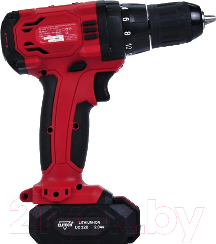 Изображение товара Аккумуляторная дрель-шуруповерт Elitech ДА 12СЛ2 (Е2201.004.01)