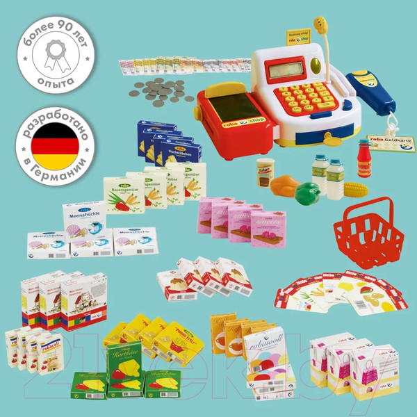 Изображение товара Касса игрушечная Roba Набор продуктов с кассой / 9714